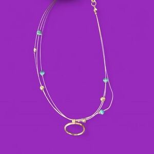 Silver tone necklace with turquoise and beads #boho #festivalvibes